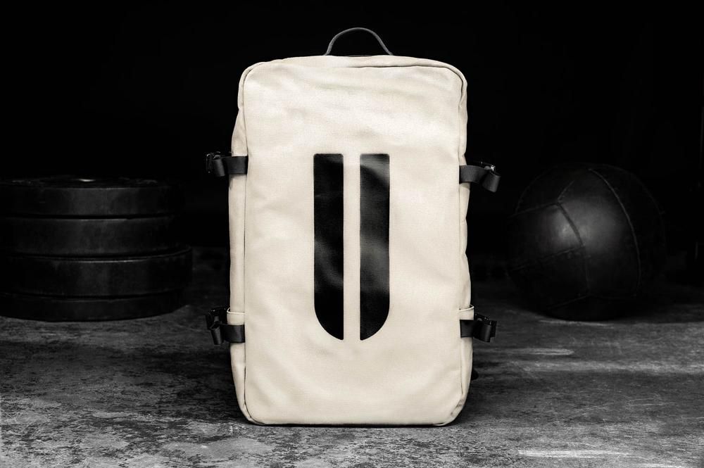 NOBULL Horns Waxed Canvas Backpacks - Ivory - Ireland (4352TDUFA)